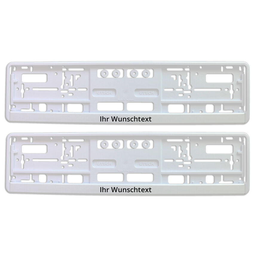 Kennzeichenhalter bedrucken - wei - Gre 52 cm - 2 Stck