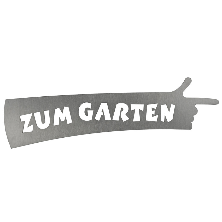 Wegweiser aus Edelstahl Motiv Hand
