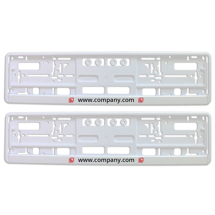 Kennzeichenhalter mit Logo und Wunschtext bedrucken - wei - Gre 52 cm 2 Stck