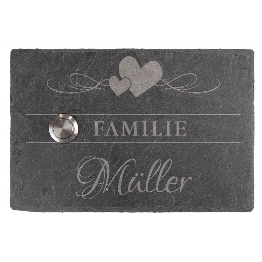 Klingel aus Schiefer 15 x 10 cm - Design Love