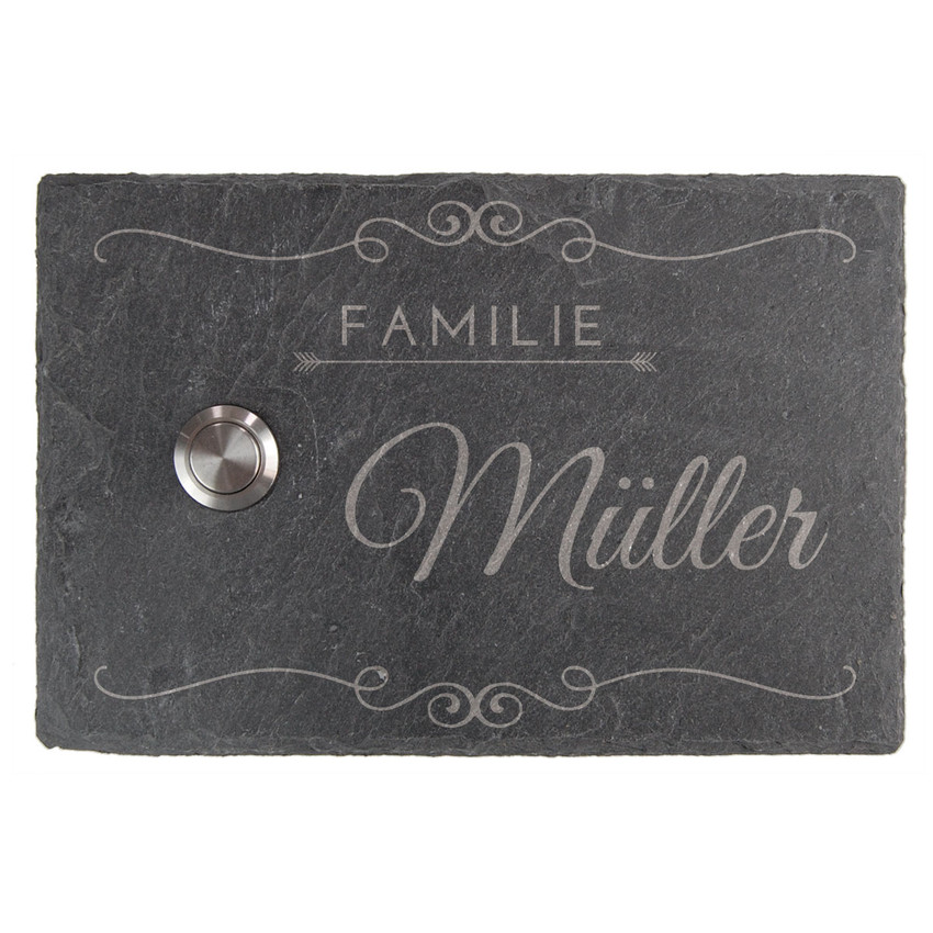 Klingel aus Schiefer 15 x 10 cm - Design Vintage