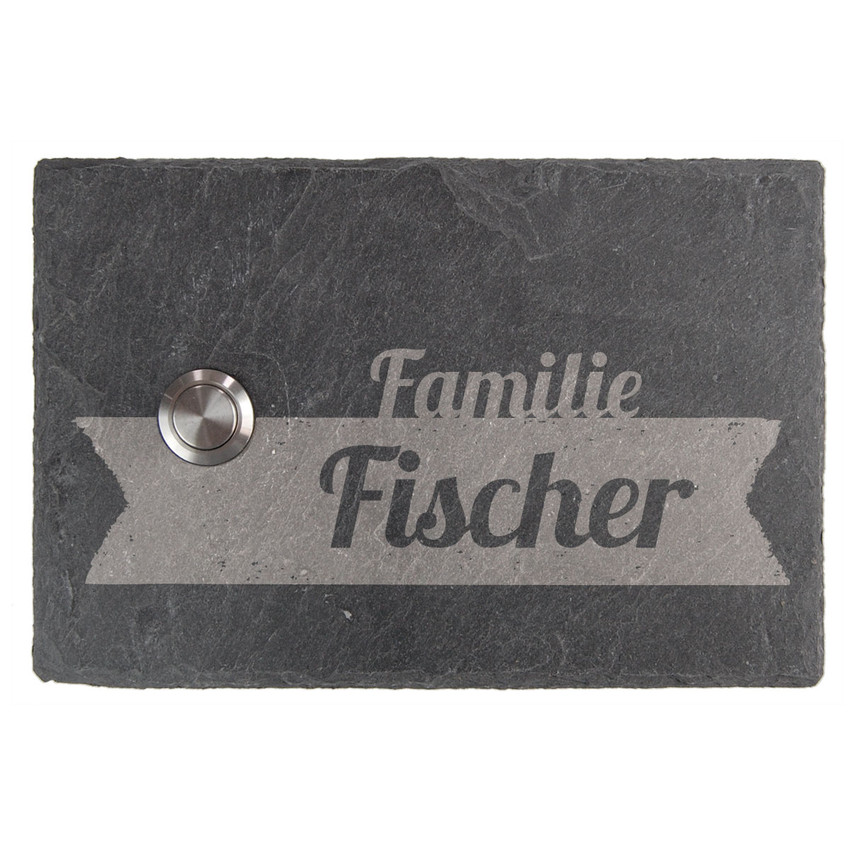 Klingel aus Schiefer 15 x 10 cm - Design Banner