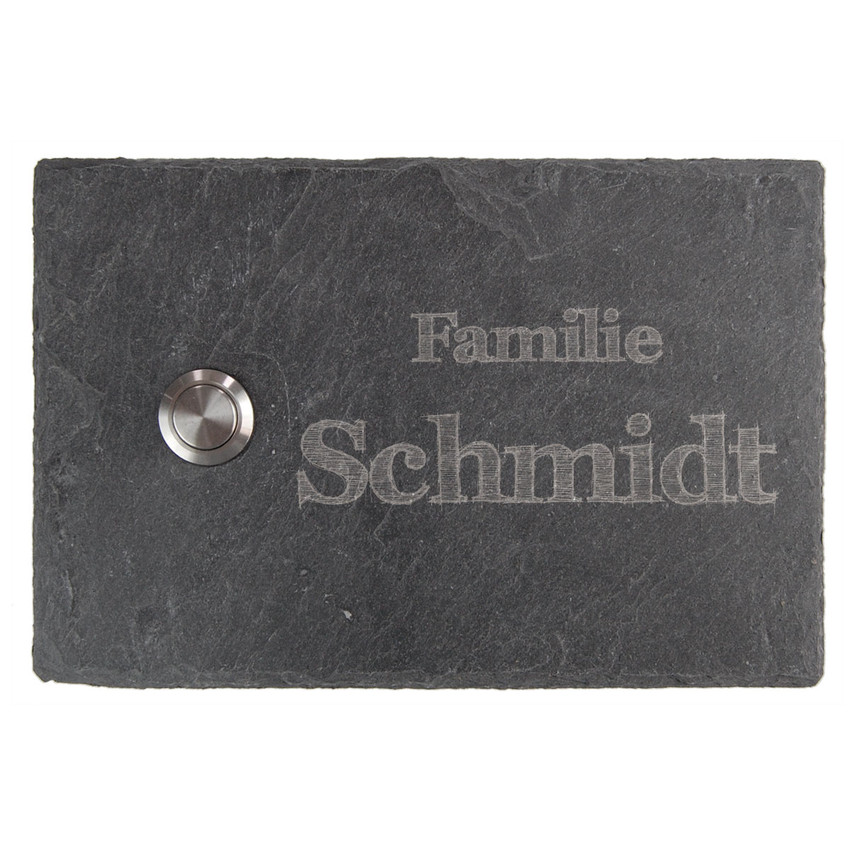 Klingel aus Schiefer 15 x 10 cm - Design Drawn Letter