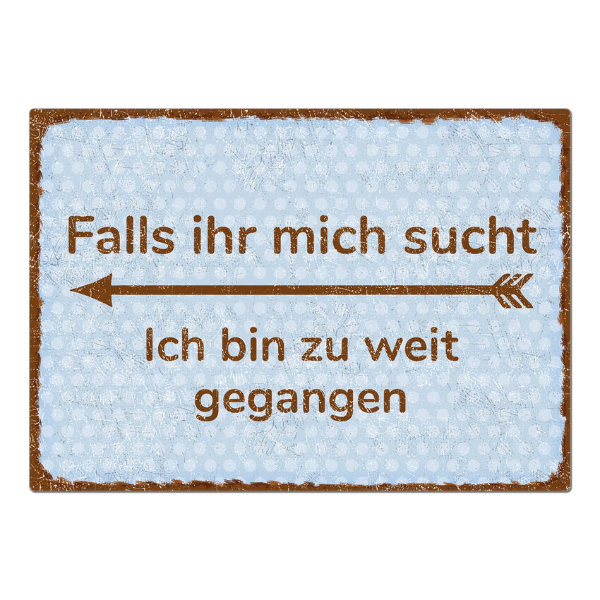Vintageschild Pnktchen mit Wunschtext A3 hellblau extra large