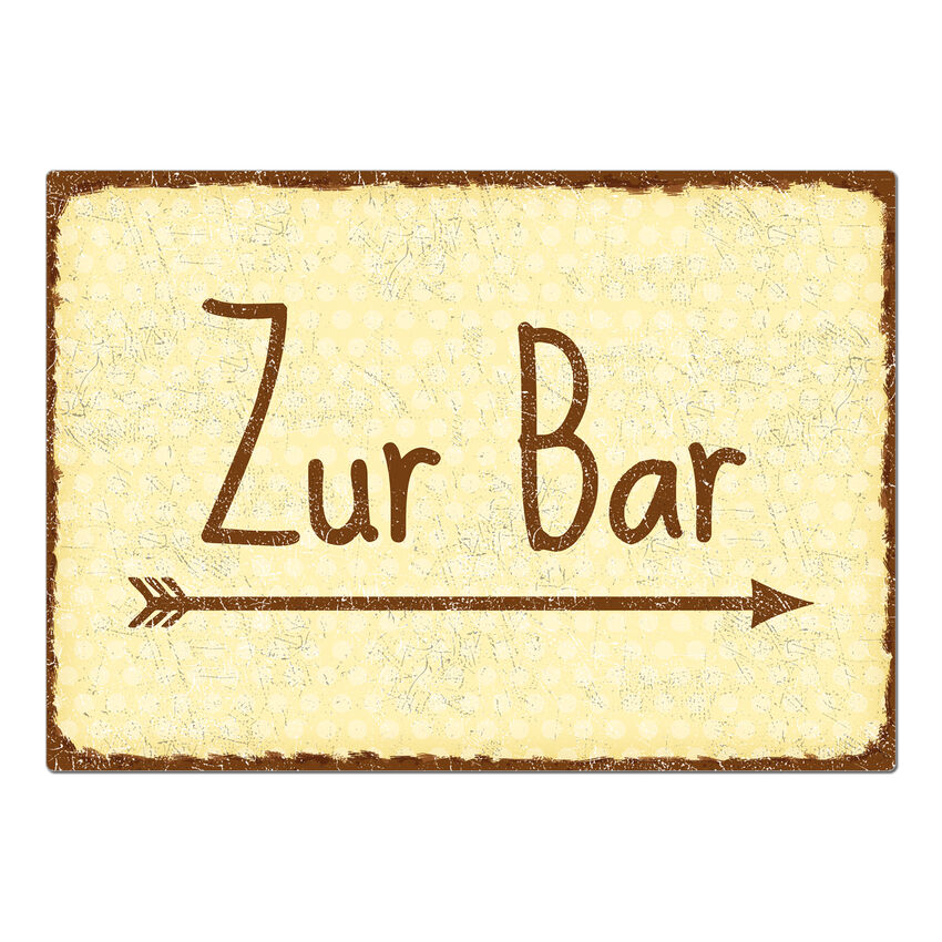 Vintageschild Pnktchen mit Wunschtext A3 gelb extra large