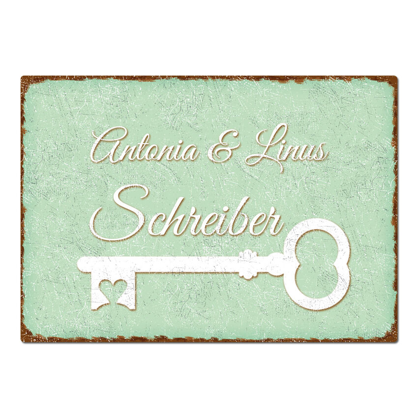 Shabbyschild mit Wunschtext mint A3 extra large