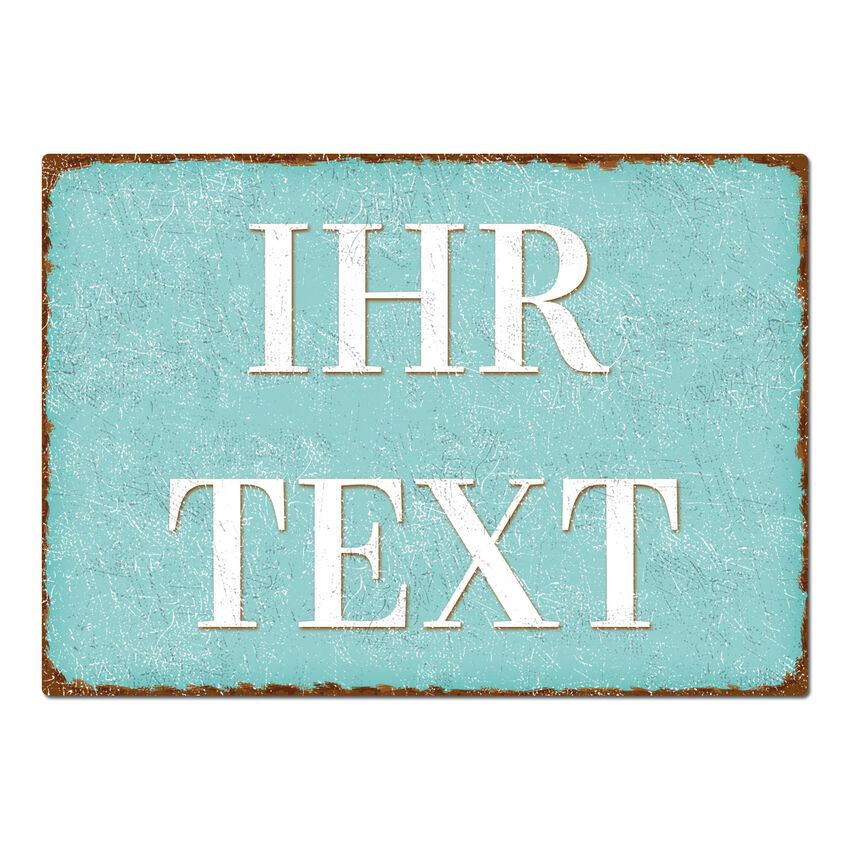 Schild im Shabby Look mit Wunschtext A3 trkis extra large