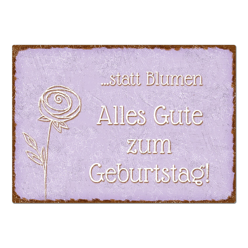 Schild im Shabby Look mit Wunschtext A3 violett extra large