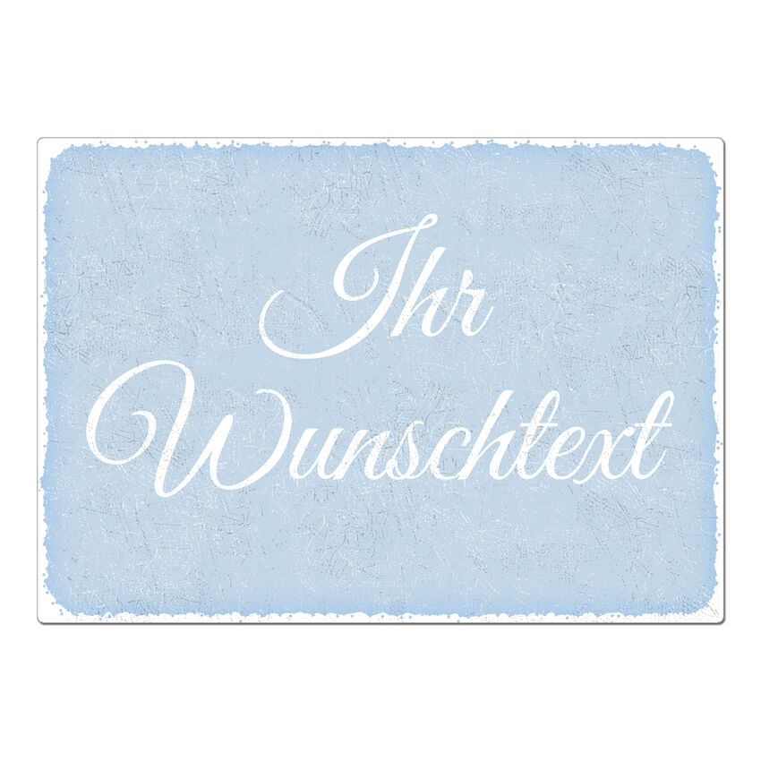 Schild Vintage mit Wunschtext A3 hellblau extra large