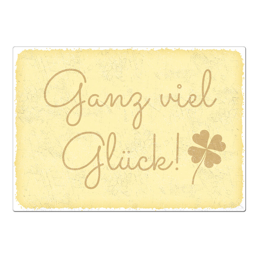 Schild Vintage mit Wunschtext A3 gelb extra large