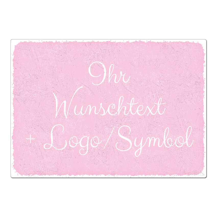 Trschild mit Wunschtext A3 rosa extra large