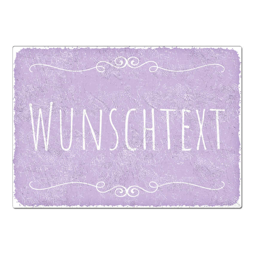 Trschild mit Wunschtext A3 violett extra large