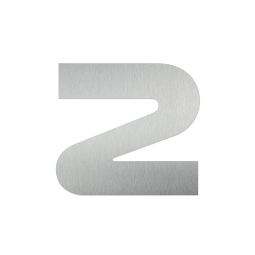 Hausnummer 2 aus Edelstahl - Design Space
