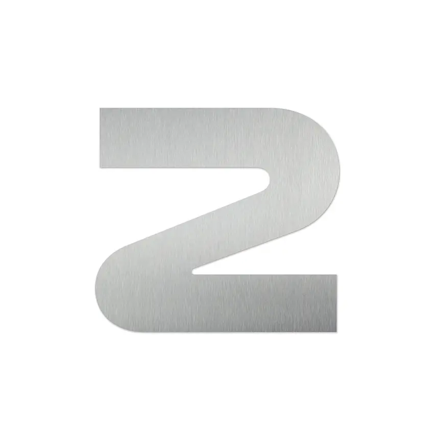 Hausnummer 2 aus Edelstahl - Design Space