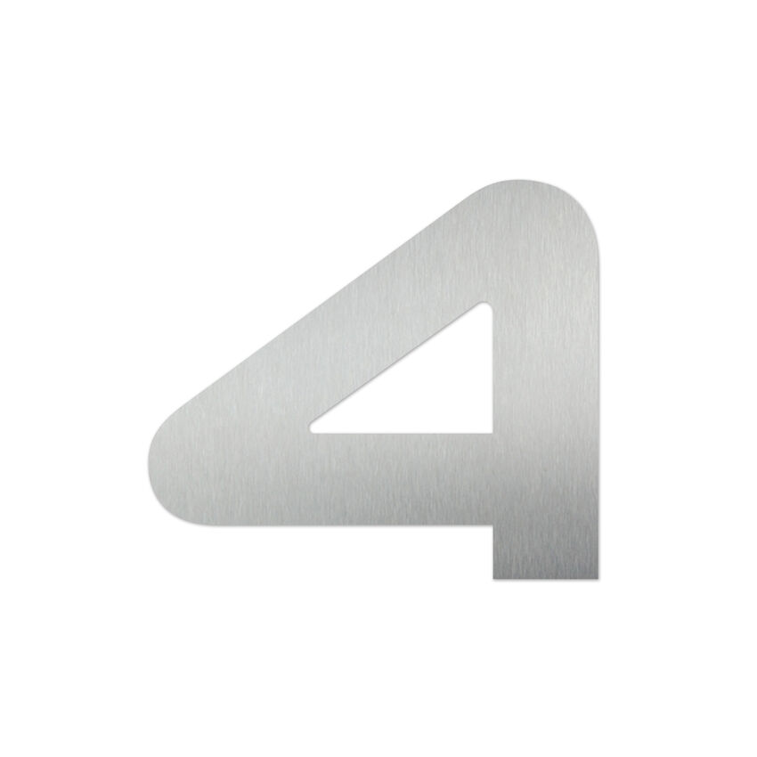 Hausnummer 4 aus Edelstahl - Design Space