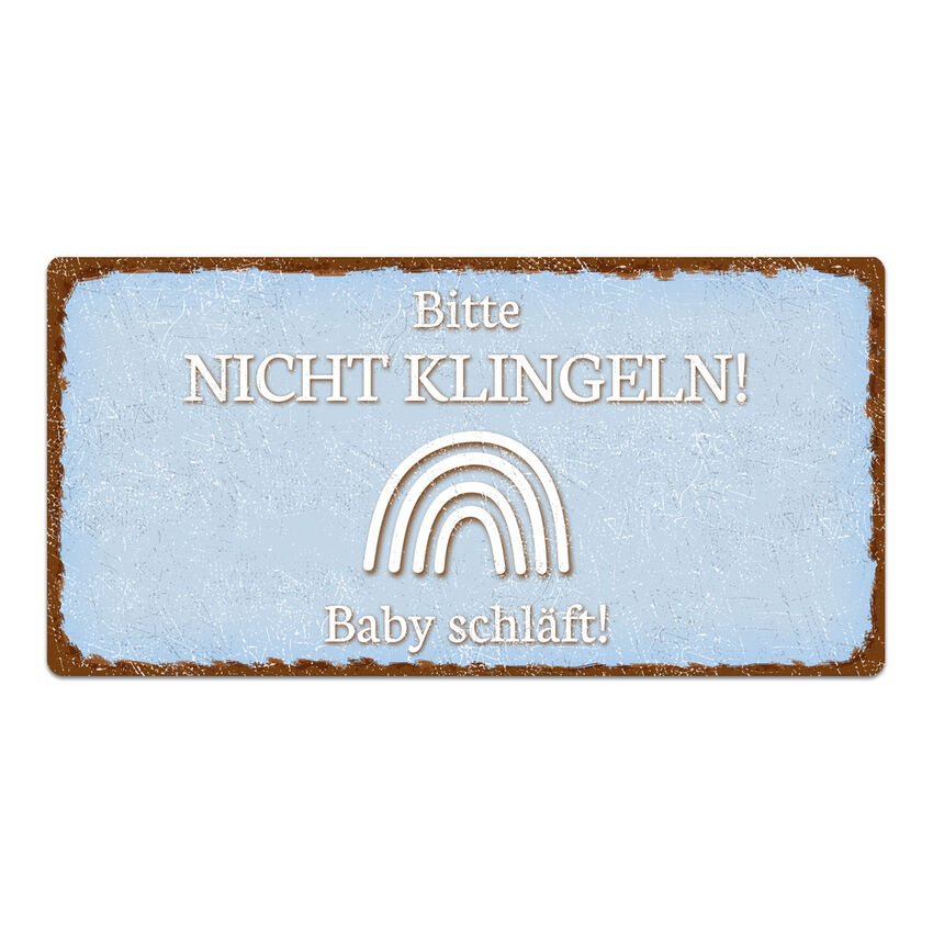 Schild Bitte nicht klingeln - 200 x 100 mm blau
