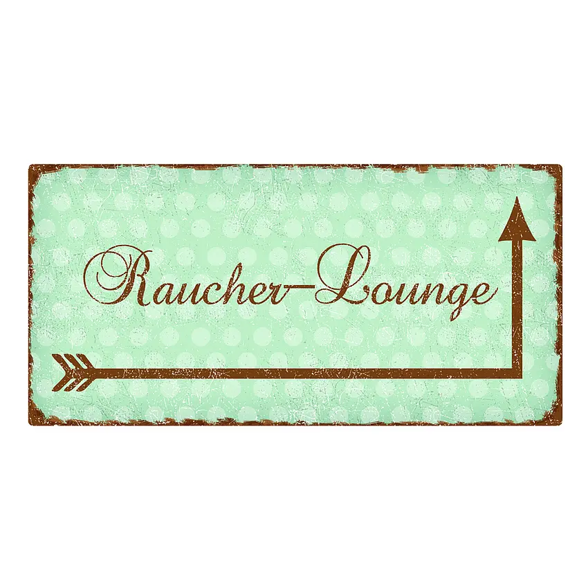 Raucher-Lounge - Vintage Schild mint 20 x 10 cm