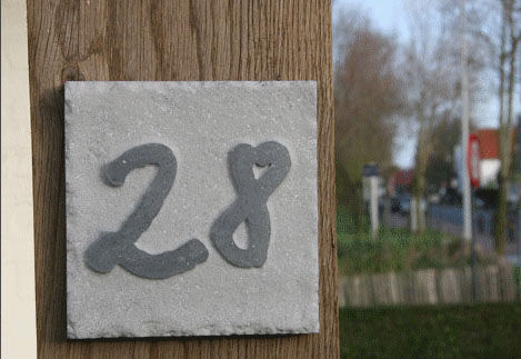Blaustein Hausnummer 150 x 150mm