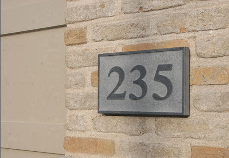 Blaustein Schild mit Hausnummer 150 x 250 mm