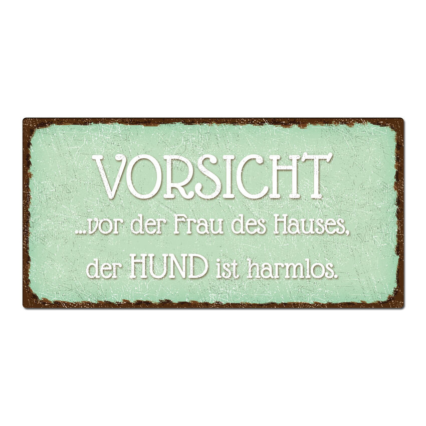 Dekoschild Vorsicht vor der Frau 300 x 150 mm mint