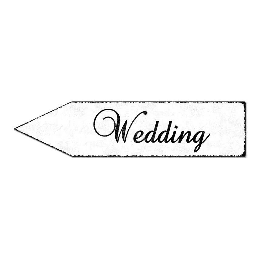 Hinweispfeil Hochzeit - 41,5 x 10 cm