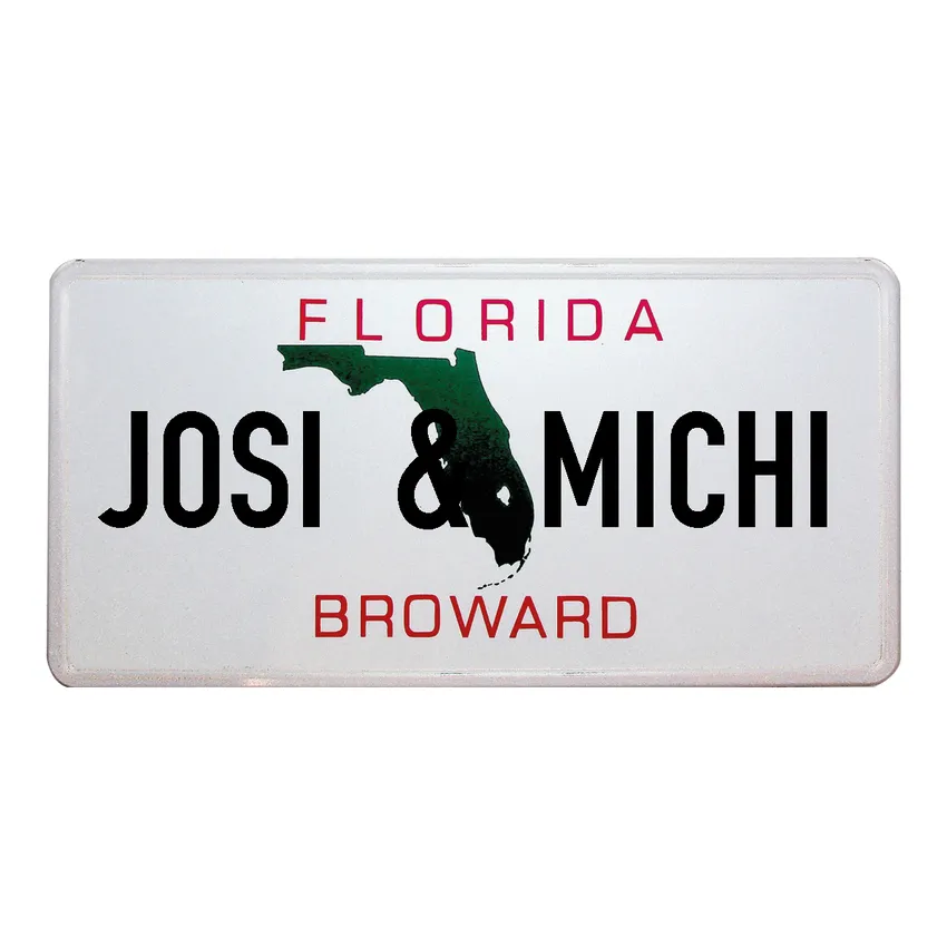 Florida Plate - Broward - mit Wunschtext in Folienschrift