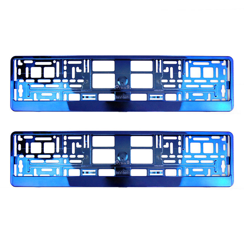 Kennzeichenhalter Chrom Blau 2 Stck