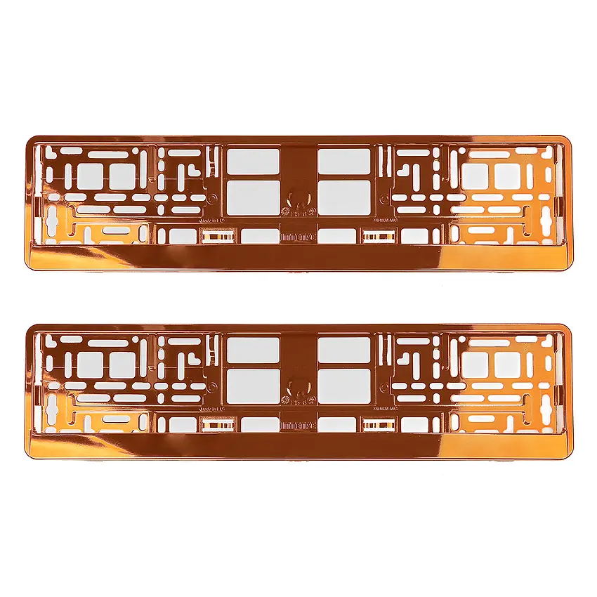 Kennzeichenhalter Chrom Orange - pro Paar
