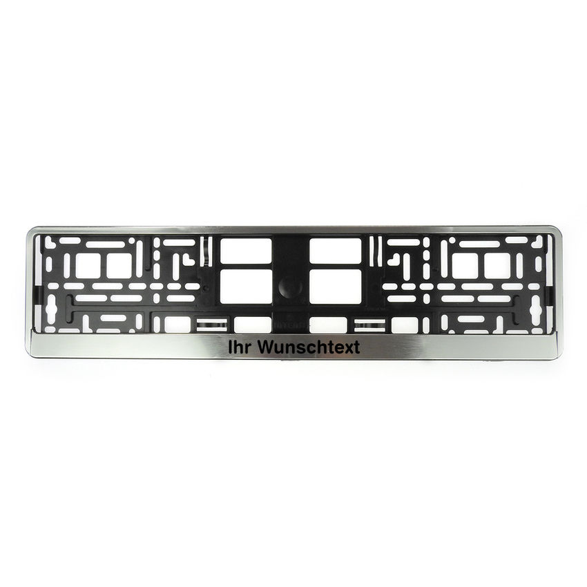 Kennzeichenhalter Butlerfinish Silber mit Wunschtext 1 Stck
