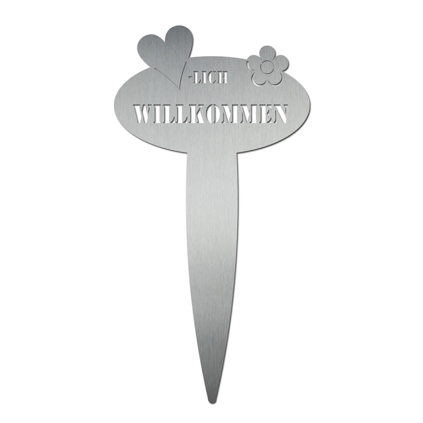 Gartenstecker Blume aus Edelstahl - 775 mm