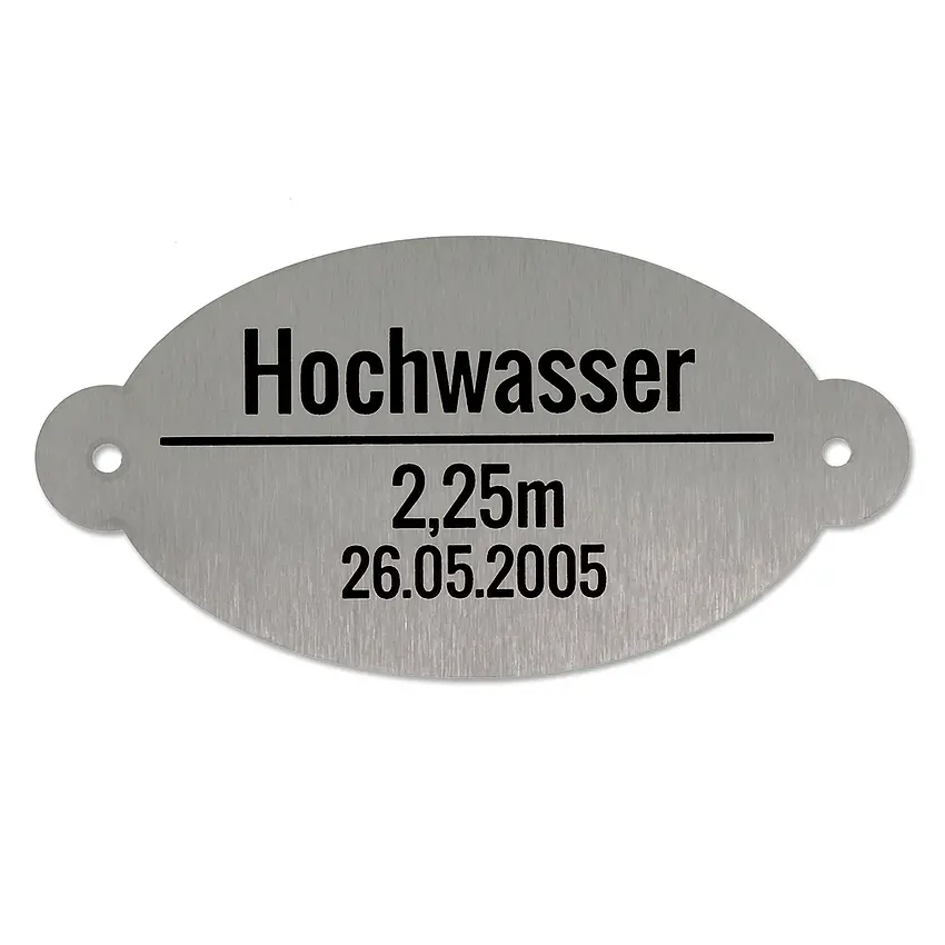 Edelstahl Hochwassermarke 120 x 60 mm
