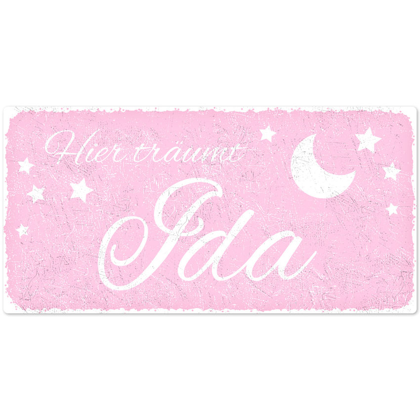 Schild fr Kinderzimmer Nachthimmel 300 x 150 mm rosa