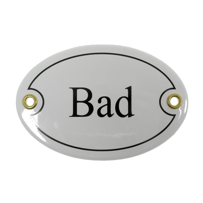 Emailletrschild Gre: 10,5 x 7,0 cm Bad