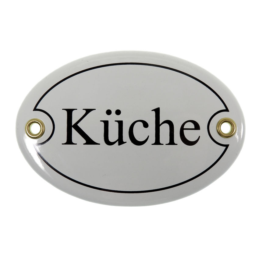 Emailletrschild Gre: 10,5 x 7,0 cm Kche