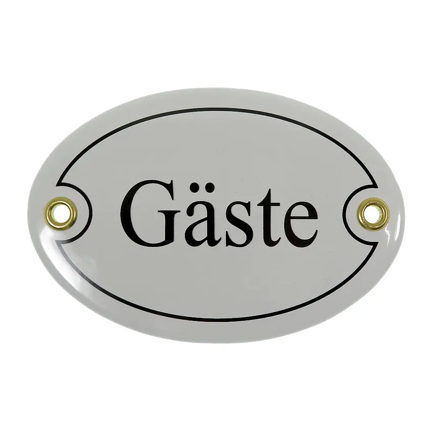 Emailletürschild Größe: 10,5 x 7 cm | Gäste