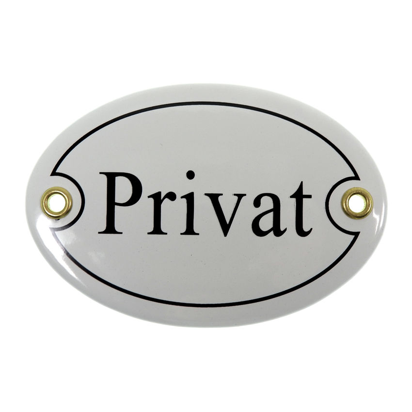 Emailletürschild Größe: 10,5 x 7,0 cm Privat