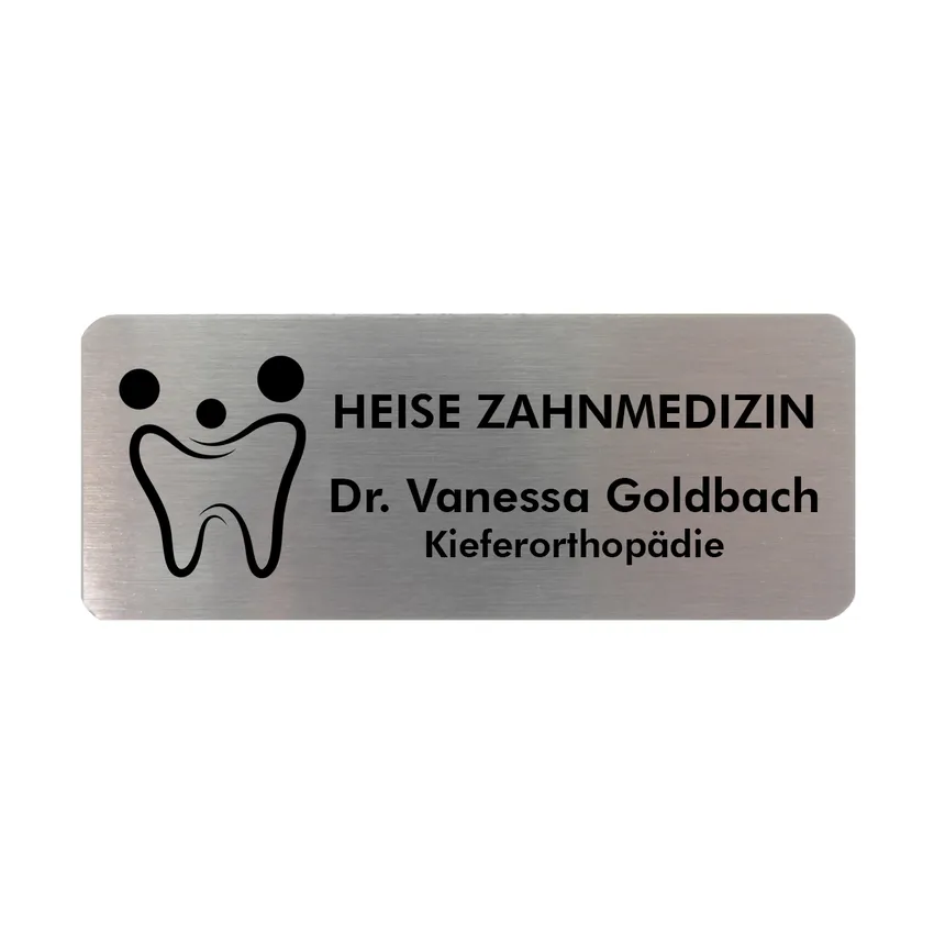 Magnetisches Namensschild zum Anstecken mit eigenem Logo selbst gestalten | Silbern | Gold | Rosé