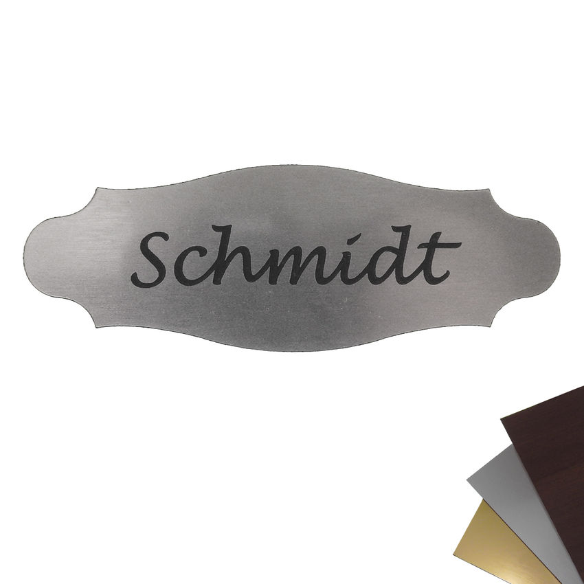 2-farbiges Schild für Ihren Namen 100x35mm Klassik