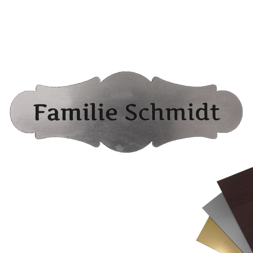 Schild fr Ihren Namen 2-farbig 100x35mm Nostalgie