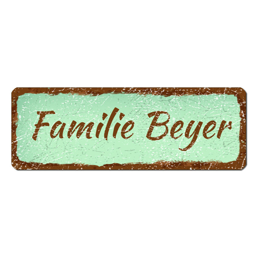 kleines Vintageschild mint 100 x 35mm tiny