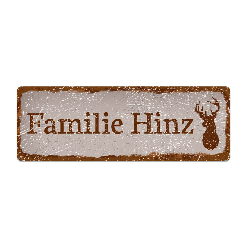 Briefkastenschild Vintage Look taupe 100 x 35mm tiny