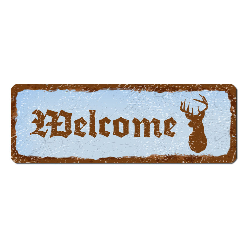 Schild Vintage Look 100 x 35mm hellblau tiny