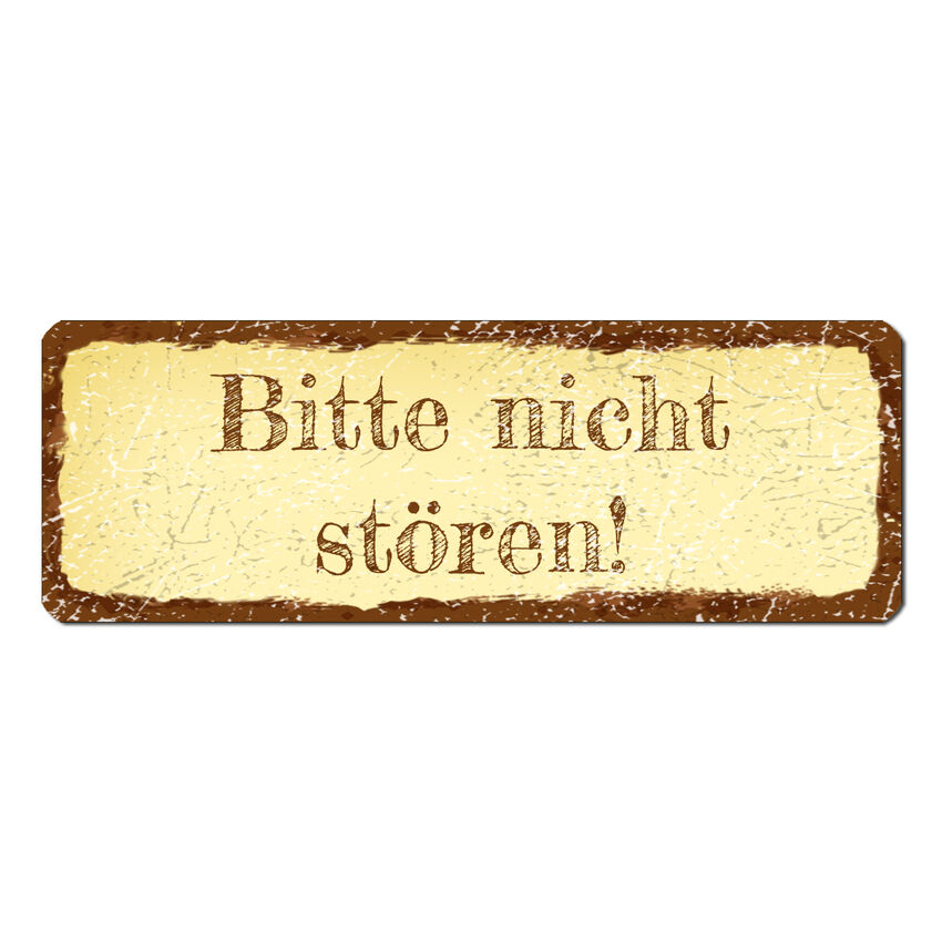 kleines Schild Shabby Look 100 x 35mm gelb tiny