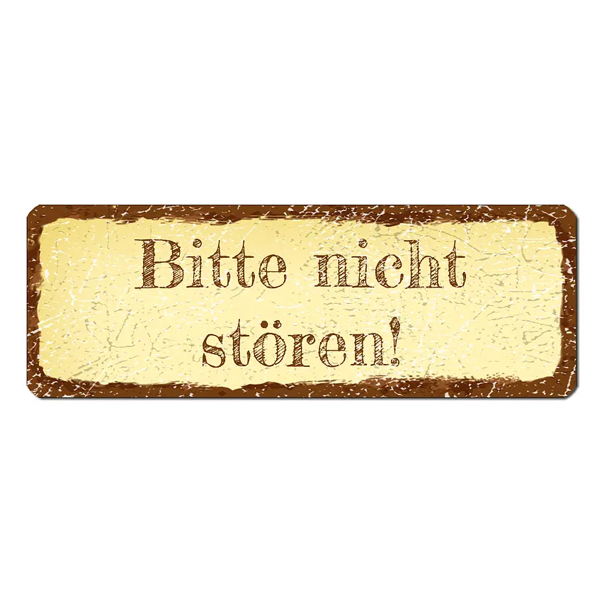 Kleines Namenssschild Shabby Look gelb 10 x 3.5 cm