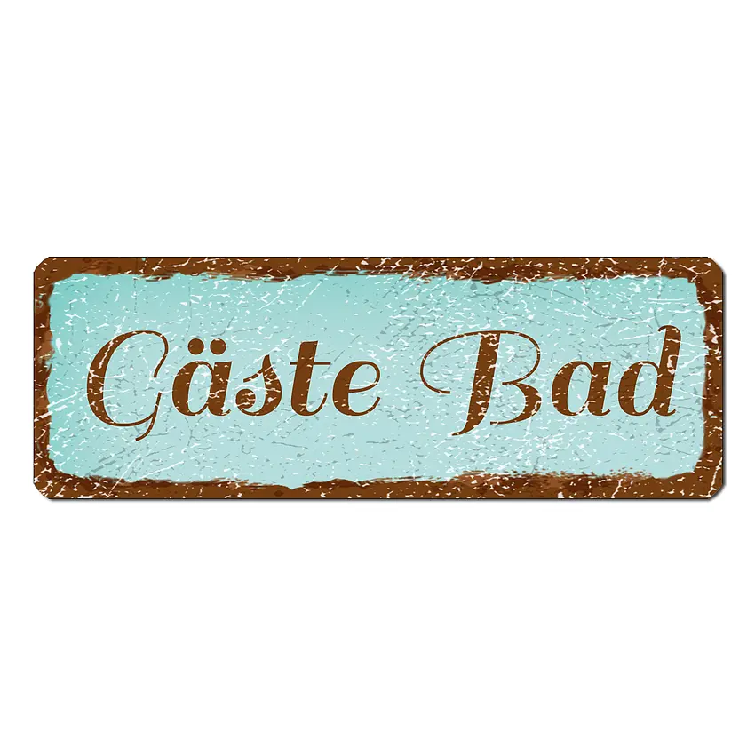 kleines Türschild Vintage türkis 10 x 3.5 cm