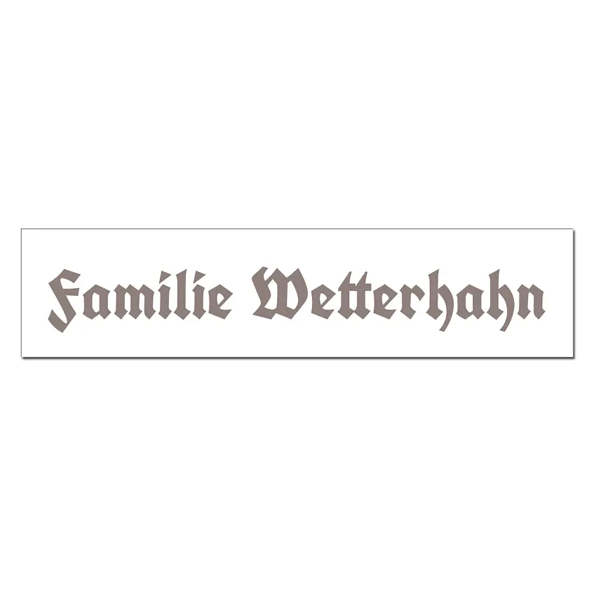 Namensschild weiß mit Wunschtext und Symbol | 15 x 3.5 cm
