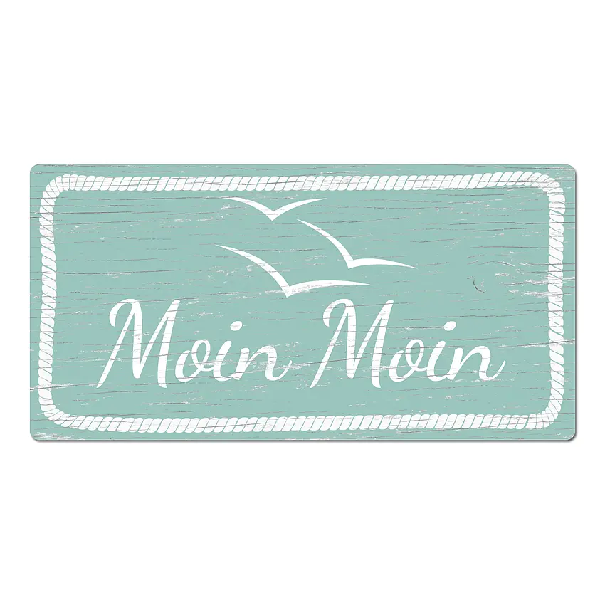 Schild Moin Moin 200x100 mm - oder mit anderem Wunschtext mint 20 x 10 cm