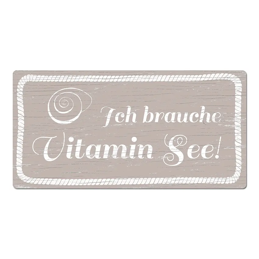 Maritimes Schild "Vitamin See" taupe 20 x 10 cm