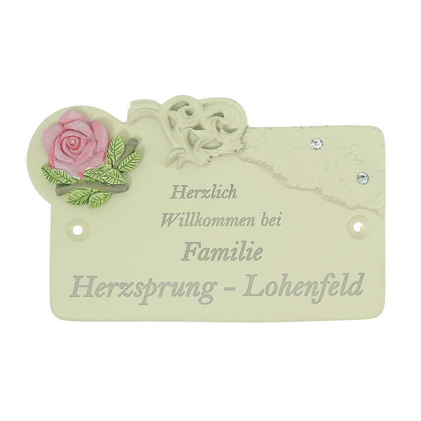 Artelith - Trschild mit Strasssteinen