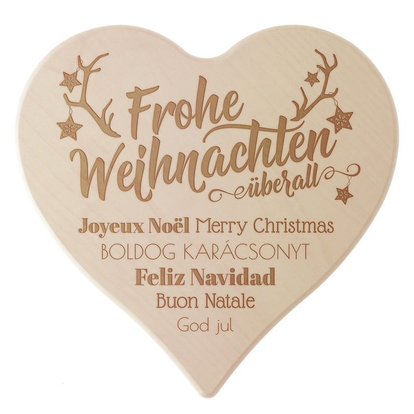 Holzherz mit Motiv ´´Frohe Weihnachten´´ 24cm